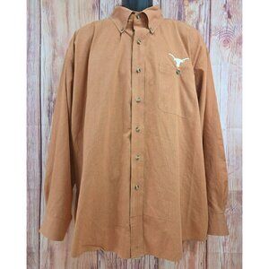 Antigua Texas Longhorns Orange Checkered Button-Down Shirt XXL